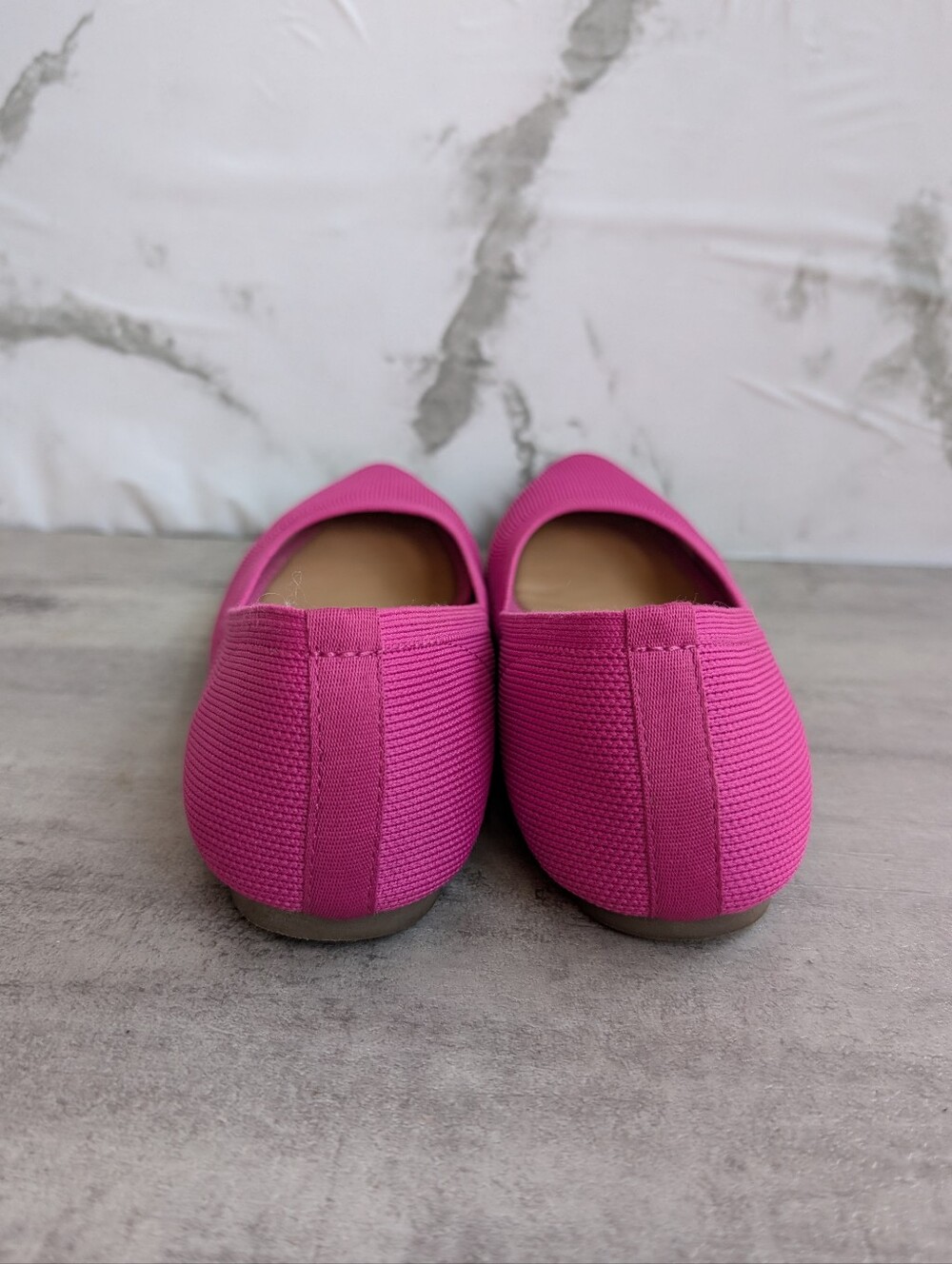 Cynthia Rowley Pink Chelsea Pointed Toe Knit Slip On Ballet Flats Womens 8 - Picture 6 of 11